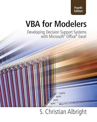 vba for modelers developing decision support systems 4th edition s christian albright 1133190871,