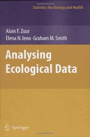 analysing ecological data by zuur alain ieno elena n smith graham m springer 2007 1st edition zuur b00dwwbix6