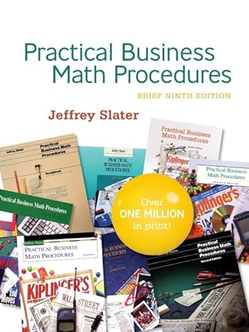 practical business math procedures   with student dvd wsjinsert bumath handbook 9th edition jeffrey slater