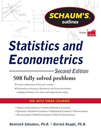 schaums outline of statistics and econometrics   by dominick salvatore derrick reagle 2nd edition author