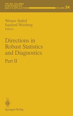 directions in robust statistics and diagnostics part ii 1991st edition werner stahel ,sanford weisberg