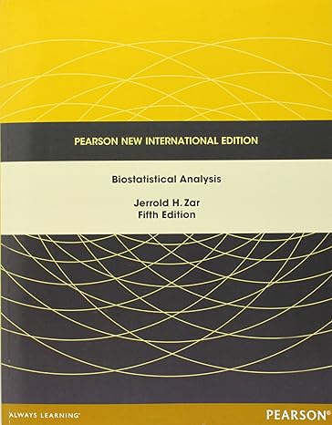 biostatistical analysis pearson new 5th edition jerrold h zar 1292024046, 978-1292024042