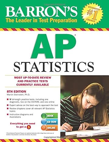 barrons ap statistics with cd rom eigh edition martin sternstein ph d 1438075170, 978-1438075174