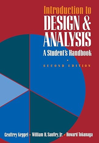 introduction to design and analysis a students handbook 2nd edition geoffrey keppel ,jr william h saufley