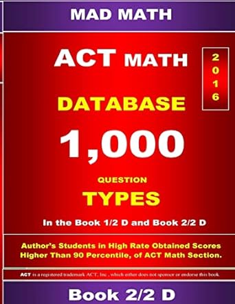 act math database 2 2 d mad math 1st edition john su 1518624367, 978-1518624360