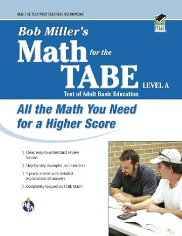 bob miller s math for the tabe level a 1st edition mr. bob miller m.s. 0738605549, 978-0738605548