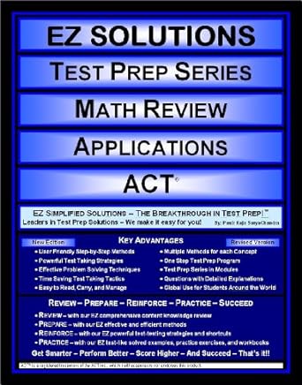 ez solutions test prep series math review applications act 1st edition punit raja suryachandra, ez solutions