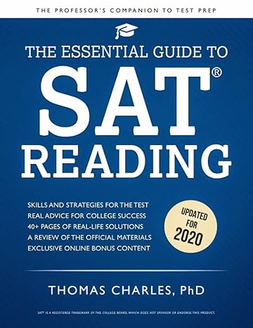 the essential guide to sat reading test prep for college bound students 1st edition thomas charles phd