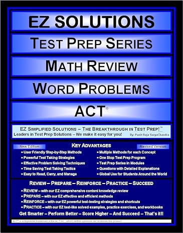 ez solutions test prep series math review word problems act 1st edition punit raja suryachandra, ez solutions