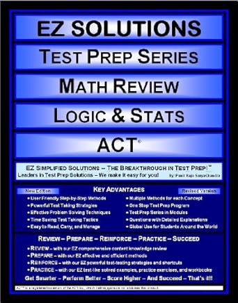 ez solutions test prep series math review logic and stats act 1st edition punit raja suryachandra, ez