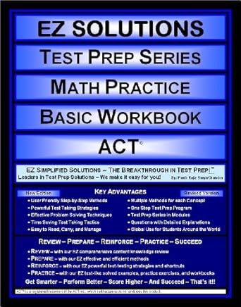 ez solutions test prep series math practice basic workbook act 1st edition punit raja suryachandra, ez