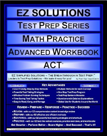 ez solutions test prep series math practice advanced workbook act workbook edition punit raja suryachandra,