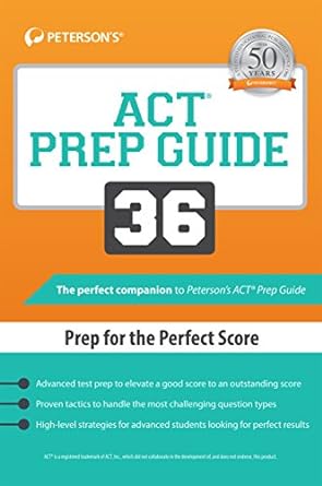 act prep guide 36 prep for the perfect score 1st edition petersons 0768941202, 978-0768941203