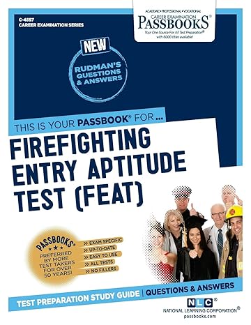 firefighter entry aptitude test passbooks study guide 1st edition national learning corporation 1731845979,