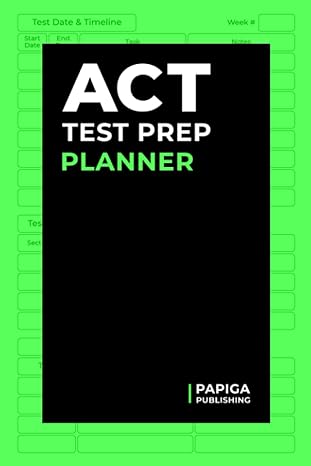 act test prep planner undated study aid to keep you organized and ready for the upcoming act exam 6x9 1st