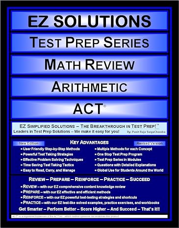 ez solutions test prep series math review arithmetic act 1st edition punit raja suryachandra, ez solutions