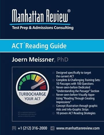 manhattan review act reading guide turbocharge your act 1st edition joern meissner, manhattan review