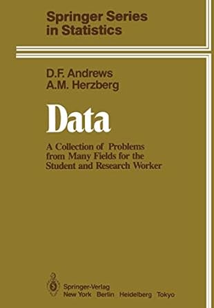 data a collection of problems from many fields for the student and research worker 1st edition d f andrews