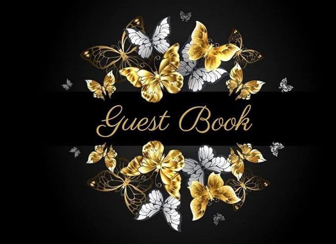 guest book golden butterflies reception guest book for a special occasion home party club wedding engagement