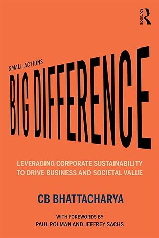 small actions big difference leveraging corporate sustainability to drive business and societal value 1st