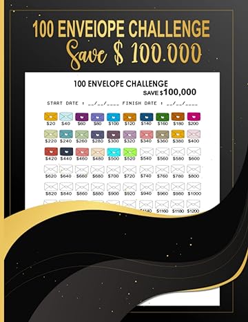 100 envelopes challenges easy and fun way to save $100 000 saving tracker book for men and women cash