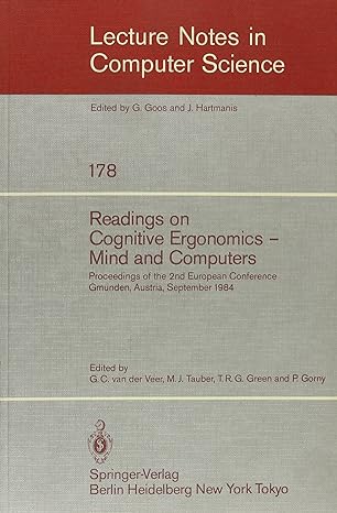 readings on cognitive ergonomics mind and computers 1st edition g.c. van der veer 0387133941, 978-0387133942