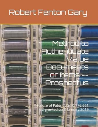 method to authenticate value documents or items prospectus future of patent us 10 176 661 b2 granted on 8