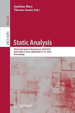 static analysis 22nd international symposium sas 2015 saint malo france september 9 11 2015 proceedings 1st