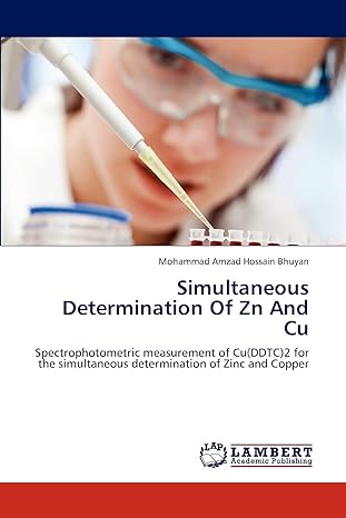 simultaneous determination of zn and cu spectrophotometric measurement of cu2 for the simultaneous