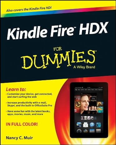 kindle fire hdx for dummies 1st edition nancy c. muir 1118772652, 978-1118772652