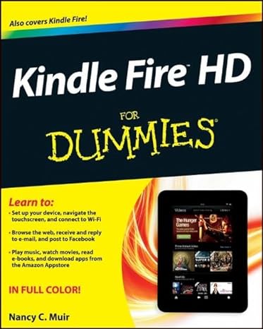 kindle fire hd for dummies 2nd edition nancy c. muir 1118530756, 978-1118530757