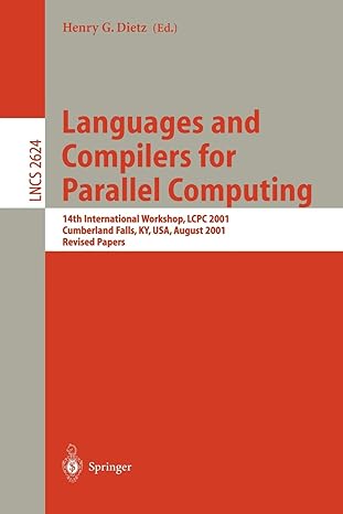 languages and compilers for parallel computing 1 international workshop lcpc 2001 cumberland falls ky usa