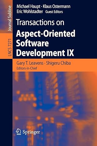 transactions on aspect oriented software development ix 2012 edition gary t. leavens ,shigeru chiba ,michael