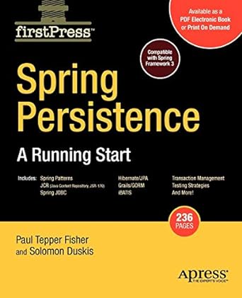 spring persistence a running start 1st edition mark fisher ,solomon duskis 1430218770, 978-1430218777