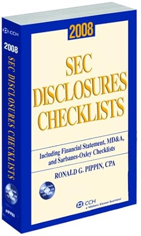 sec disclosures checklists 2008th edition ronald g pippin 080809162x, 978-0808091622