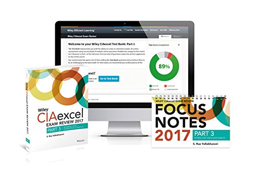 wiley ciaexcel exam review + test bank + focus notes 2017 part 3 internal audit knowledge elements set 8th