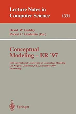conceptual modeling er 97 th international conference on conceptual modeling los angeles ca usa november 3 5
