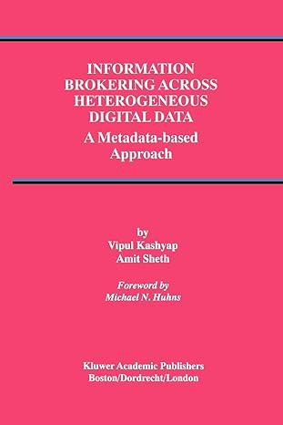 information brokering across heterogeneous digital data a metadata based approach 1st edition vipul kashyap