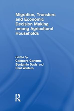 migration transfers and economic decision making among agricultural households 1st edition calogero carletto