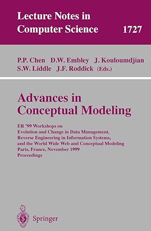 advances in conceptual modeling er 99 workshops on evolution and change in data management reverse