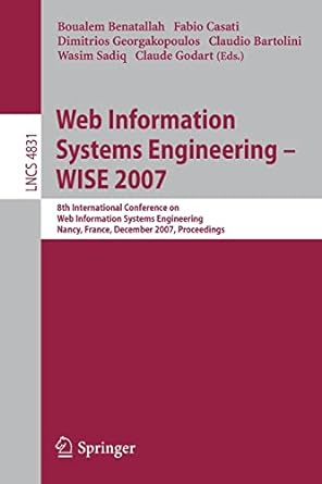 web information systems engineering wise 2007 8th international conference on web information systems