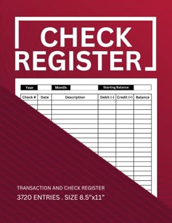 check register for tracking personal checkbook transactions columns for date description check number debit