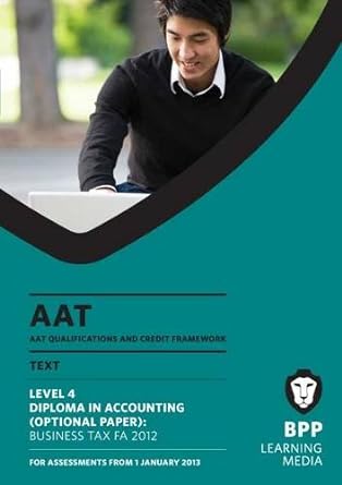 aat business tax fa2012 study text 4th edition bpp learning media 1445398273, 978-1445398273