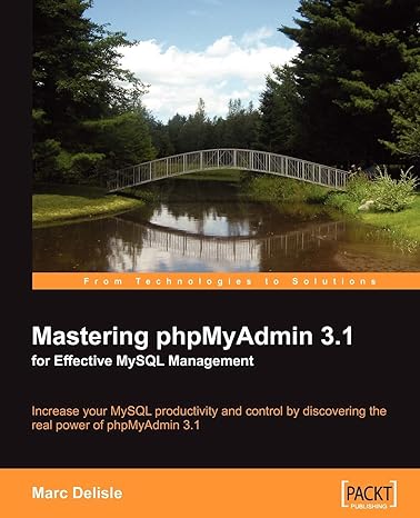 mastering phpmyadmin 3 1 for effective mysql management 4th edition marc delisle 1847197868, 978-1847197863