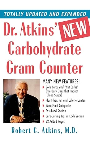 dr atkins new carbohydrate gram counter revised edition robert c. atkins m.d. 0871318156, 978-0871318152