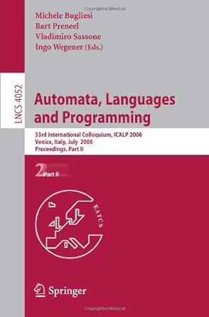 automata languages and programming 33rd international colloquium icalp 2006 venice italy july 10 14 2006