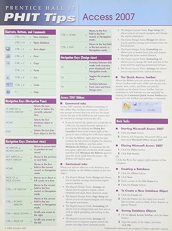 phit tips microsoft access 2007 1st edition cis prenticehall 0131588346, 978-0131588349