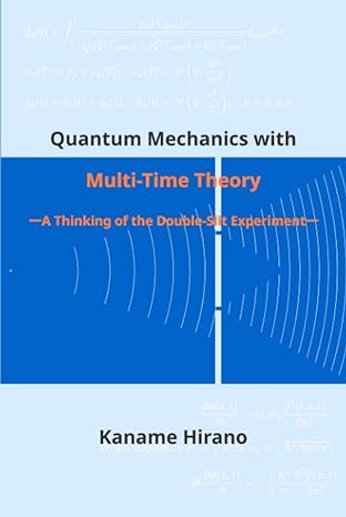 quantum mechanics with multi time theory a thinking of the double slit experiment 1st edition kaname hirano