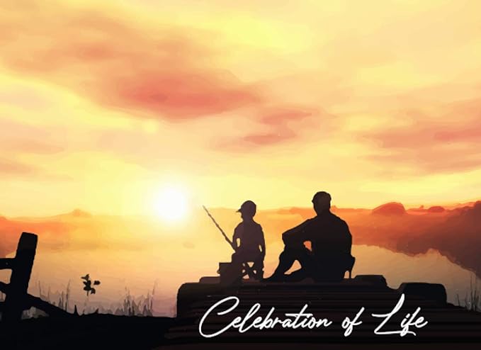 celebration of life guest book fishing fishing funeral guest book gone to heaven sign memorial guest book in