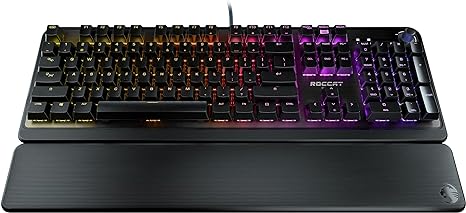 roccat pyro mechanical pc gaming keyboard rgb lighting aimo illumination wired computer keyboard detachable